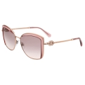 Bulgari - Serpenti - Squared Sunglasses with Crystals - Pink Gold - Serpenti Collection - Sunglasses - Bulgari Eyewear