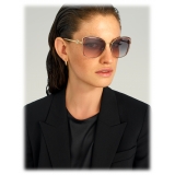 Bulgari - Serpenti - Squared Sunglasses with Crystals - Pink Gold - Serpenti Collection - Sunglasses - Bulgari Eyewear