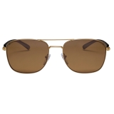 Bulgari - Diagono - Rectangular Sunglasses with Double Bridge - Brown - Diagono Collection - Sunglasses - Bulgari Eyewear
