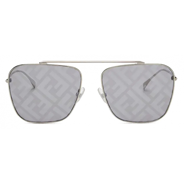 Fendi - FF Family - Occhiali da Sole Squadrati Caravan - Oro Grigio - Occhiali da Sole - Fendi Eyewear