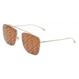 Fendi - FF Family - Square Caravan Sunglasses - Gold Brown - Sunglasses - Fendi Eyewear