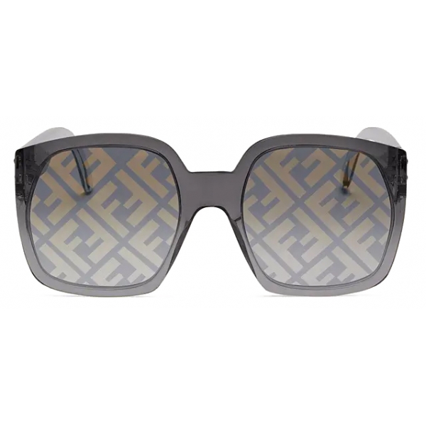 Fendi - Fendi Dawn - Occhiali da Sole Squadrata Oversize - Nero - Occhiali da Sole - Fendi Eyewear