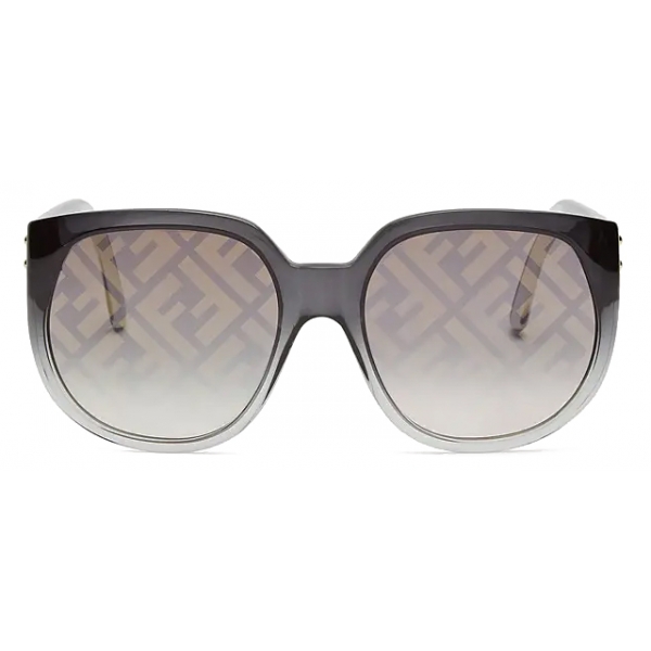 Fendi - Fendi Dawn - Occhiali da Sole Rotondi Oversize - Nero - Occhiali da Sole - Fendi Eyewear