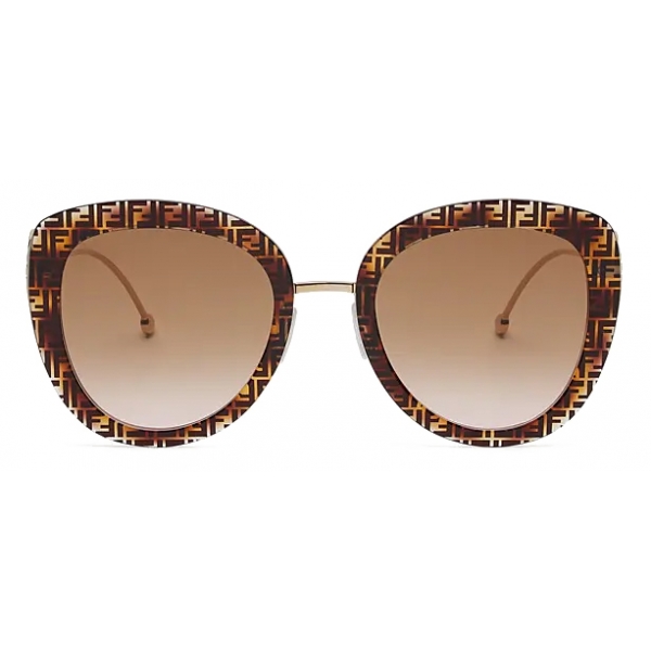 Fendi - F is Fendi - Occhiali da Sole Rotondi - Havana - Occhiali da Sole - Fendi Eyewear