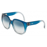 Fendi - Fendi Dawn - Occhiali da Sole Rotondi Oversize - Blu - Occhiali da Sole - Fendi Eyewear