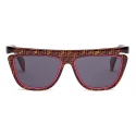 Fendi - Ffluo - Occhiali da Sole Squadrata - Havana - Occhiali da Sole - Fendi Eyewear