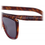 Fendi - Ffluo - Occhiali da Sole Squadrata - Havana - Occhiali da Sole - Fendi Eyewear