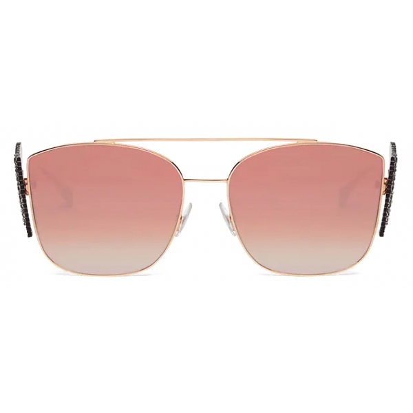 Fendi - Ffreedom - Occhiali da Sole Squadrata - Oro Rosa - Occhiali da Sole - Fendi Eyewear