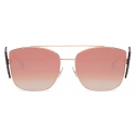 Fendi - Ffreedom - Occhiali da Sole Squadrata - Oro Rosa - Occhiali da Sole - Fendi Eyewear