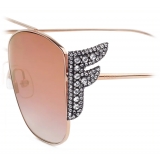 Fendi - Ffreedom - Occhiali da Sole Squadrata - Oro Rosa - Occhiali da Sole - Fendi Eyewear