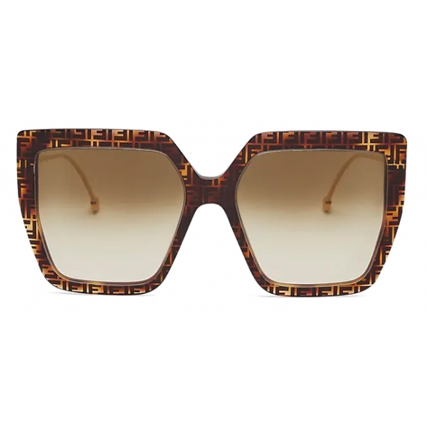 Fendi - F is Fendi - Oversize Square Sunglasses - Havana - Sunglasses - Fendi Eyewear