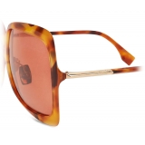 Fendi - Promeneye - Oversize Square Sunglasses - Havana Pink - Sunglasses - Fendi Eyewear