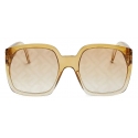 Fendi - Fendi Dawn - Occhiali da Sole Squadrata Oversize - Marrone Chiaro - Occhiali da Sole - Fendi Eyewear