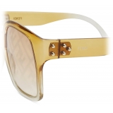 Fendi - Fendi Dawn - Occhiali da Sole Squadrata Oversize - Marrone Chiaro - Occhiali da Sole - Fendi Eyewear