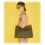 Fendi - Fendi Dawn - Occhiali da Sole Squadrata Oversize - Marrone Chiaro - Occhiali da Sole - Fendi Eyewear