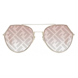 Fendi - Eyeline - Occhiali da Sole Aviatore - Oro Rosa - Occhiali da Sole - Fendi Eyewear