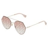 Fendi - Eyeline - Occhiali da Sole Aviatore - Oro Rosa - Occhiali da Sole - Fendi Eyewear