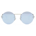 Fendi - FF - Occhiali da Sole Rotondi - Rutenio Azzurro - Occhiali da Sole - Fendi Eyewear