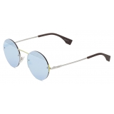 Fendi - FF - Occhiali da Sole Rotondi - Rutenio Azzurro - Occhiali da Sole - Fendi Eyewear