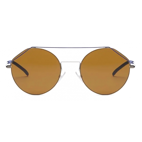 Fendi - FendiFiend - Occhiali da Sole Rotondi Pilota - Oro Blu - Occhiali da Sole - Fendi Eyewear