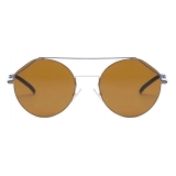 Fendi - FendiFiend - Occhiali da Sole Rotondi Pilota - Oro Blu - Occhiali da Sole - Fendi Eyewear