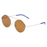 Fendi - FendiFiend - Occhiali da Sole Rotondi Pilota - Oro Blu - Occhiali da Sole - Fendi Eyewear