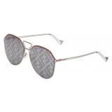 Fendi - Fendi Grid - Pilot Sunglasses - Red Ruthenium - Sunglasses - Fendi Eyewear