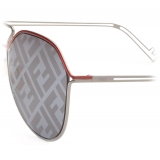 Fendi - Fendi Grid - Occhiali da Sole Pilota - Rossa Rutenio - Occhiali da Sole - Fendi Eyewear