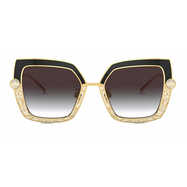 Dolce & Gabbana - Filigree & Pearls Sunglasses - Black - Dolce & Gabbana Eyewear