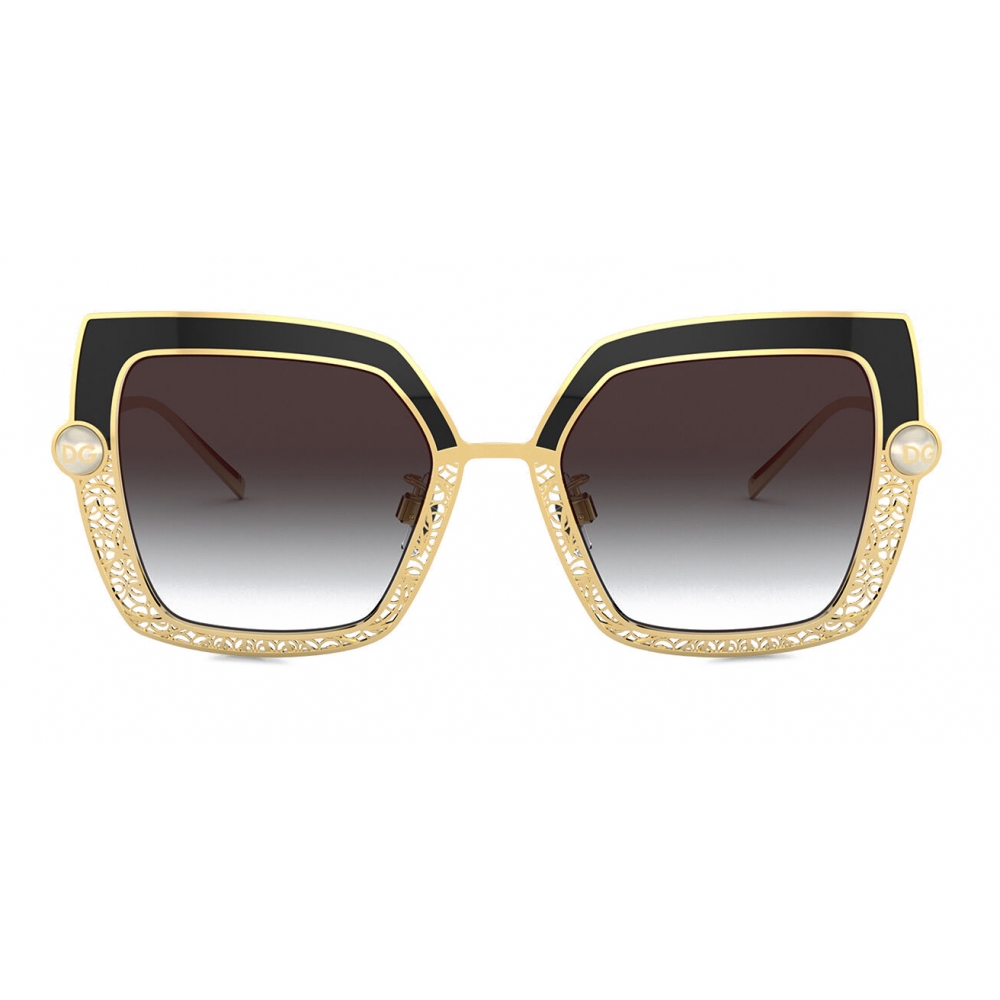 Dolce & Gabbana - Filigree & Pearls Sunglasses - Black - Dolce & Gabbana  Eyewear - Avvenice