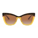 Dolce & Gabbana - Half Print Sunglasses - Havana Orange - Dolce & Gabbana Eyewear