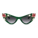 Dolce & Gabbana - Tropical Rose Sunglasses - Green - Dolce & Gabbana Eyewear