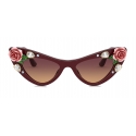 Dolce & Gabbana - Occhiale da Sole Blooming - Bordeaux - Dolce & Gabbana Eyewear