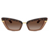 Dolce & Gabbana - Occhiale da Sole Half Print - Avana - Dolce & Gabbana Eyewear