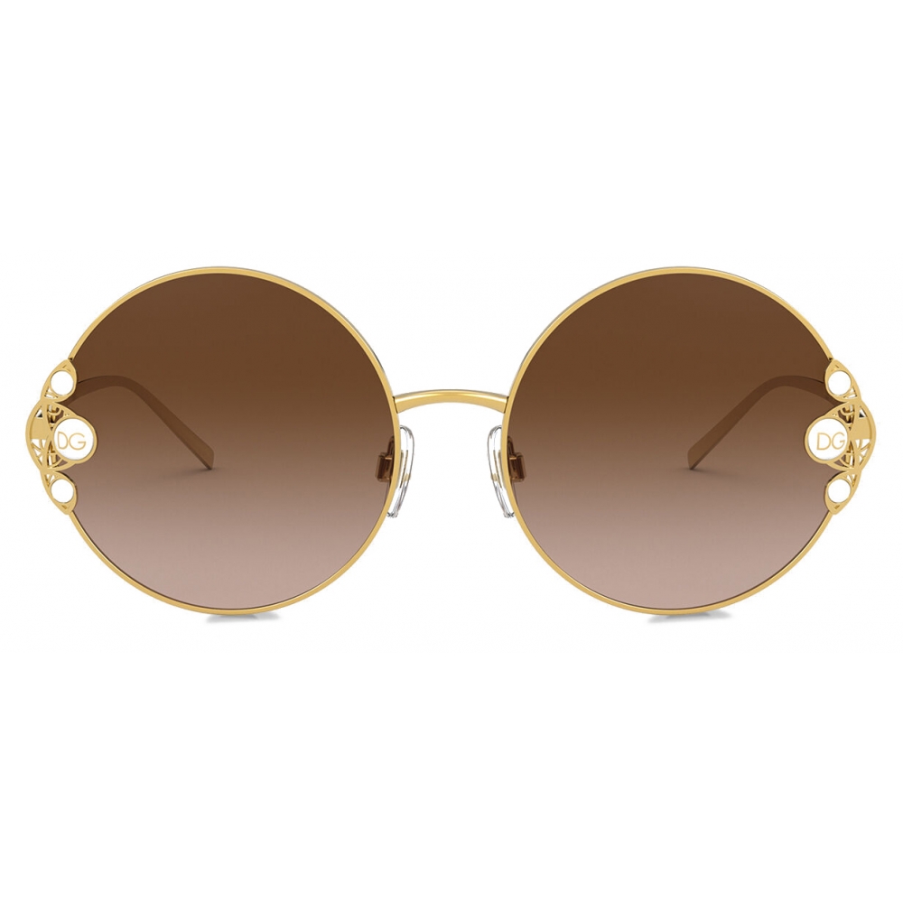Dolce & Gabbana - Filigree & Pearls Sunglasses - Gold - Dolce & Gabbana  Eyewear - Avvenice
