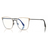 Tom Ford - Opticals Glasses - Occhiali da Vista Quadrati - Nero Avorio - FT5574-B - Occhiali da Vista - Tom Ford Eyewear