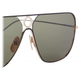 Thom Browne - Gold Rectangular Sunglasses - Thom Browne Eyewear