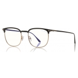 Tom Ford - Half-Rim Opticals Glasses - Occhiali da Vista Half-Rim - Nero Oro - FT5549-B - Occhiali da Vista - Tom Ford Eyewear