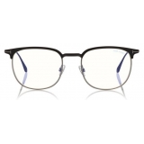 Tom Ford - Half-Rim Optical Glasses - Occhiali da Vista - Nero Agento - FT5549-B - Occhiali da Vista - Tom Ford Eyewear