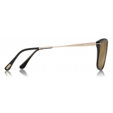 Tom Ford - Max Sunglasses - Occhiali da Sole Acetato - Nero Lucido Marroni  - FT0588 - Occhiali da Sole - Tom Ford Eyewear