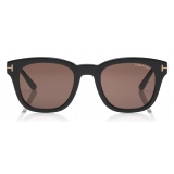 Tom Ford - Eugenio Sunglasses - Occhiali in Acetato - Nero Lucido Marroni - FT0676 - Occhiali da Sole - Tom Ford Eyewear