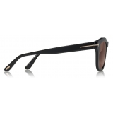 Tom Ford - Eugenio Sunglasses - Occhiali in Acetato - Nero Lucido Marroni - FT0676 - Occhiali da Sole - Tom Ford Eyewear