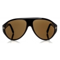 Tom Ford - Tom N.8 Sunglasses - Occhiali da Sole in Vero Corno - Corno Nero - FT0490-P - Occhiali da Sole - Tom Ford Eyewear