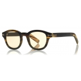 Tom Ford - Tom N.13 Sunglasses - Real Horn Squared Sunglasses - Green Horn - FT5499-P - Sunglasses - Tom Ford Eyewear