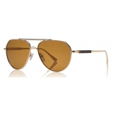 Tom Ford - Andes Sunglasses - Occhiali da Sole in Metallo - Oro Rosa Marroni - FT0670 - Occhiali da Sole - Tom Ford Eyewear