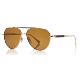 Tom Ford - Andes Sunglasses - Pilot Metal Style Sunglasses - Rose Gold Brown - FT0670 - Sunglasses - Tom Ford Eyewear