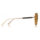 Tom Ford - Andes Sunglasses - Occhiali da Sole in Metallo - Oro Rosa Marroni - FT0670 - Occhiali da Sole - Tom Ford Eyewear