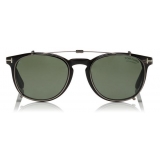 Tom Ford - Tom N.14 Sunglasses - Occhiali da Sole Quadrati in Vero Corno - Blu - FT5498-P - Occhiali da Sole - Tom Ford Eyewear