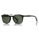 Tom Ford - Tom N.14 Sunglasses - Occhiali da Sole Quadrati in Vero Corno - Blu - FT5498-P - Occhiali da Sole - Tom Ford Eyewear