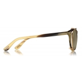 Tom Ford - Tom N.14 Sunglasses - Real Horn Squared Sunglasses - Light Brown - FT5498-P - Sunglasses - Tom Ford Eyewear